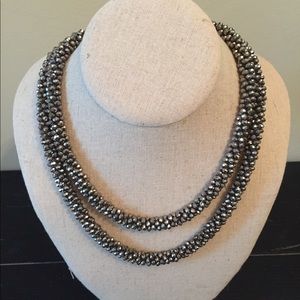 Talbots long/short silver necklace